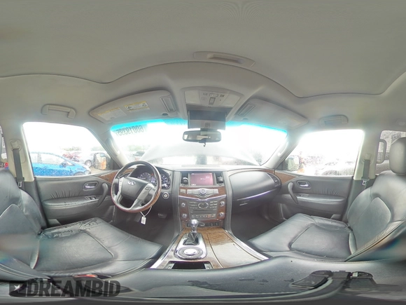 2017 Infiniti QX80 with VIN JN8AZ2NF7H9642908, listed as a Copart auction lot 60019395 with 154,923 mi miles and Salvage title. Bid and sale history available at DreamBid. Image 16.
