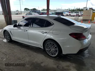 2020 Genesis G70 2.0T with VIN KMTG34LA5LU059898, listed as a Copart auction lot 46987825 with 38,166 mi miles and Salvage title. Bid and sale history available at DreamBid. Image 2.