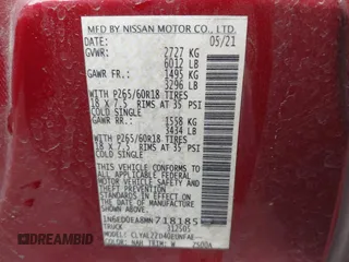 2021 Nissan Frontier SV z VIN 1N6ED0EA8MN718185, wystawiony jako IAAI lot #41878389 z przebiegiem 40 315 mil mil oraz . Historia ofert i sprzedaży dostępna na DreamBid. Obrazek 9.