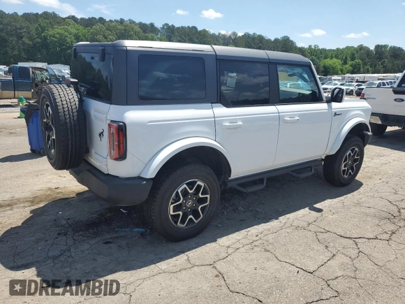 2024 Ford Bronco Outer Banks with VIN 1FMDE8BH6RLB02611, listed as a Copart auction lot 55033275 with 8,590 mi miles and Salvage title. Bid and sale history available at DreamBid. Image 3.