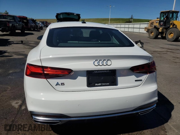 2023 Audi A5 Sportback Premium Plus with VIN WAUCBCF5XPA036078, listed as a Copart auction lot 57410534 with 12,848 mi miles and Salvage Title. Bid and sale history available at carsss.com. Image 6.