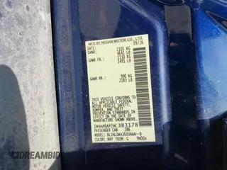 2017 Nissan Maxima S z VIN 1N4AA6AP2HC383178, wystawiony jako IAAI lot #42209372 z przebiegiem 65 888 mil mil oraz . Historia ofert i sprzedaży dostępna na DreamBid. Obrazek 9.