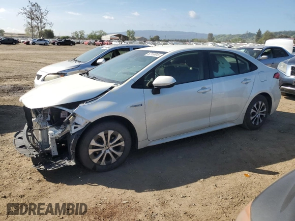 2021 Toyota Corolla Hybrid LE with VIN JTDEAMDE5MJ008370, listed as a Copart auction lot 52158845 with 148,071 mi miles and Salvage Title. Bid and sale history available at carsss.com. Image 1.