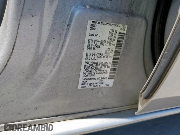 2010 Nissan Frontier SE z VIN 1N6AD0ER9AC403441, wystawiony jako Copart lot #52194705 z przebiegiem 158 742 mil mil oraz Szkoda całkowita • Salvage title. Historia ofert i sprzedaży dostępna na DreamBid. Obrazek 14.