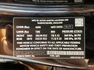 2021 Aston Martin DBX with VIN SCFVUJAW7MTV03341, listed as a Copart auction lot 71015804 with 12,324 mi miles and Salvage Title. Bid and sale history available at carsss.com. Image 14.