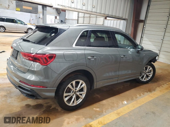 2023 Audi Q3 S line Premium with VIN WA1DECF34P1140721, listed as a Copart auction lot 45188325 with 40,458 mi miles and Salvage title. Bid and sale history available at DreamBid. Image 3.