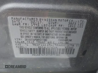2017 Nissan Sentra SR с VIN 3N1AB7AP5HY277380, выставлен на аукционе IAAI как лот 41847380 с пробегом 133 116 миль миль и . История ставок и продаж доступна на DreamBid. Изображение 9.