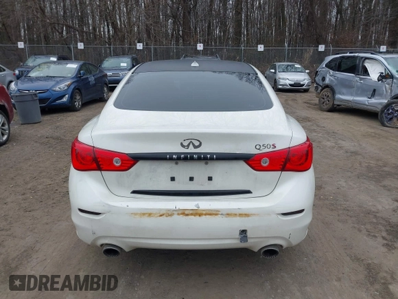 2016 Infiniti Q50 3.0t Red Sport 400 with VIN JN1FV7AR5GM450606, listed as a IAAI auction lot 41614906 with 108,187 mi miles. Bid and sale history available at carsss.com. Image 16.