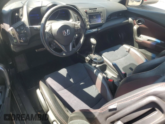 2015 Honda CR-Z EX with VIN JHMZF1D64FS001254, listed as a Copart auction lot 53082825 with 57,910 mi miles and Salvage title. Bid and sale history available at DreamBid. Image 8.