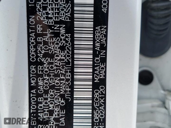 2020 Lexus UX 200 with VIN JTHP3JBH1L2022644, listed as a Copart auction lot 61127245 with 48,940 mi miles and Salvage title. Bid and sale history available at DreamBid. Image 13.