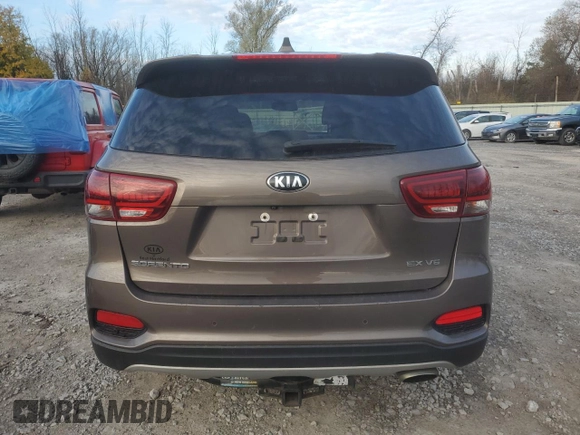 2019 Kia Sorento EX V6 with VIN 5XYPHDA51KG509343, listed as a Copart auction lot 77190244 with 146,620 mi miles and Non Repairable. Bid and sale history available at carsss.com. Image 6.