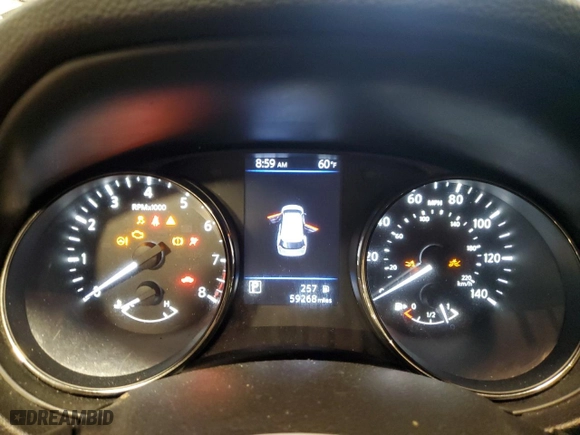 2019 Nissan Rogue SV with VIN JN8AT2MV3KW401558, listed as a Copart auction lot 51442935 with 59,268 mi miles and Salvage Title. Bid and sale history available at carsss.com. Image 9.