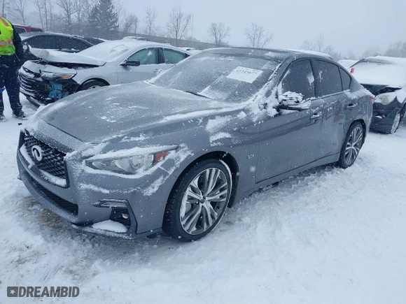 2020 Infiniti Q50 3.0t SPORT with VIN JN1EV7AR3LM250765, listed as a IAAI auction lot 41345677 with 55,670 mi miles. Bid and sale history available at carsss.com. Image 17.