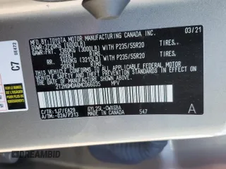 2021 Lexus RX 450h with VIN 2T2HGMDA6MC066035, listed as a Copart auction lot 65873235 with 51,949 mi miles and Salvage title. Bid and sale history available at DreamBid. Image 13.