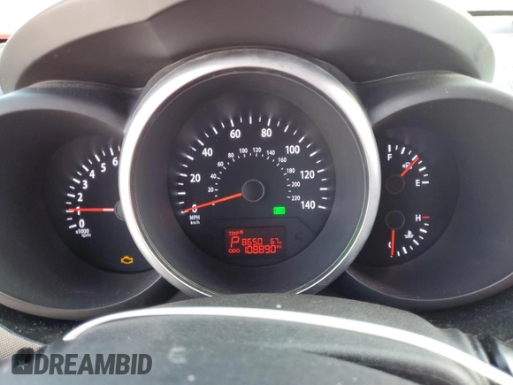 2012 Kia Soul + with VIN KNDJT2A66C7365918, listed as a Copart auction lot 50715205 with 108,890 mi miles and Salvage Title. Bid and sale history available at carsss.com. Image 9.