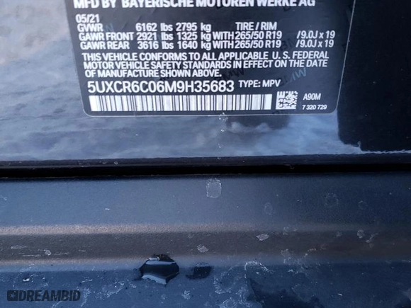 2021 BMW X5 xDrive40i with VIN 5UXCR6C06M9H35683, listed as a Copart auction lot 87386054 with 33,331 mi miles and Salvage Title. Bid and sale history available at carsss.com. Image 13.