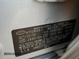 2003 Hyundai Santa Fe GLS with VIN KM8SC73D13U392972, listed as a Copart auction lot 68801744 with 153,941 mi miles and Salvage Title. Bid and sale history available at carsss.com. Image 13.