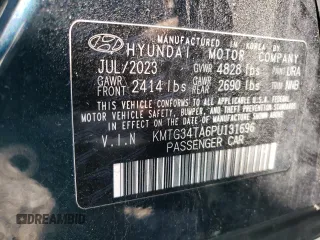 2023 Genesis G70 2.0T with VIN KMTG34TA6PU131696, listed as a Copart auction lot 69596114 with 29,968 mi miles and Salvage Title. Bid and sale history available at DreamBid. Image 13.