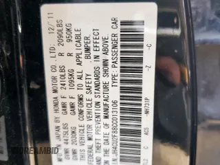 2012 Acura TSX Special Edition with VIN JH4CU2F88CC013106, listed as a Copart auction lot 59029865 with 184,338 mi miles and Salvage title. Bid and sale history available at DreamBid. Image 12.