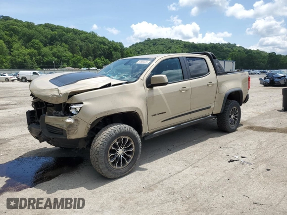 2021 Chevrolet Colorado 4WD ZR2 z VIN 1GCGTEEN5M1165629, wystawiony jako Copart lot #66216665 z przebiegiem 65 579 mil mil oraz Szkoda całkowita • Salvage title. Historia ofert i sprzedaży dostępna na DreamBid. Obrazek 1.