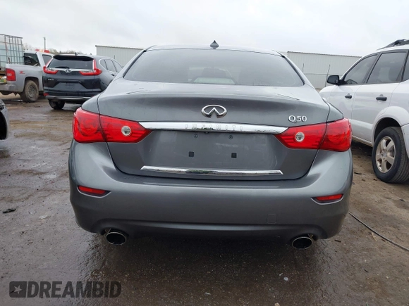 2014 Infiniti Q50 Premium with VIN JN1BV7AP4EM676498, listed as a IAAI auction lot 41900566 with 111,897 mi miles. Bid and sale history available at carsss.com. Image 16.