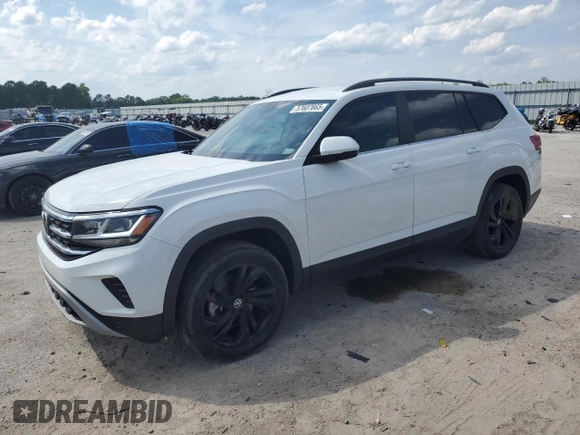 2022 Volkswagen Atlas SE z VIN 1V2HR2CA3NC528032, wystawiony jako Copart lot #57607665 z przebiegiem 34 714 mil mil oraz Czysty tytuł • Clean title. Historia ofert i sprzedaży dostępna na DreamBid. Obrazek 1.