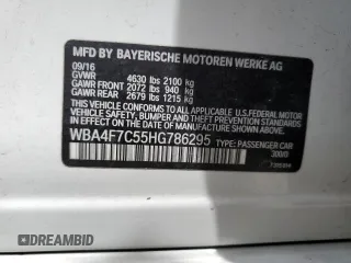 2017 BMW 4 Series 430i z VIN WBA4F7C55HG786295, wystawiony jako Copart lot #53821775 z przebiegiem Nie podano mil oraz Tytuł czysty. Historia ofert i sprzedaży dostępna na DreamBid. Obrazek 13.