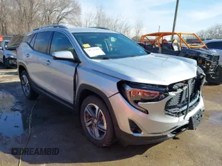 2019 GMC Terrain SLT with VIN 3GKALVEV4KL358841, listed as a IAAI auction lot 41776703 with 56,835 mi miles. Bid and sale history available at carsss.com. Image 1.