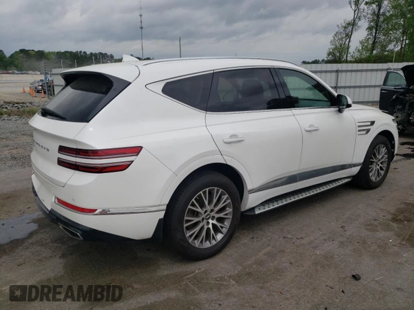 2021 Genesis GV80 with VIN KMUHB4SB9MU036462, listed as a Copart auction lot 48688625 with 57,904 mi miles and Salvage title. Bid and sale history available at DreamBid. Image 3.