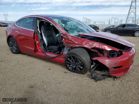 2019 Tesla Model 3 Long Range with VIN 5YJ3E1EB1KF387273, listed as a Copart auction lot 47318605 with 57,111 mi miles and Salvage Title. Bid and sale history available at carsss.com. Image 4.