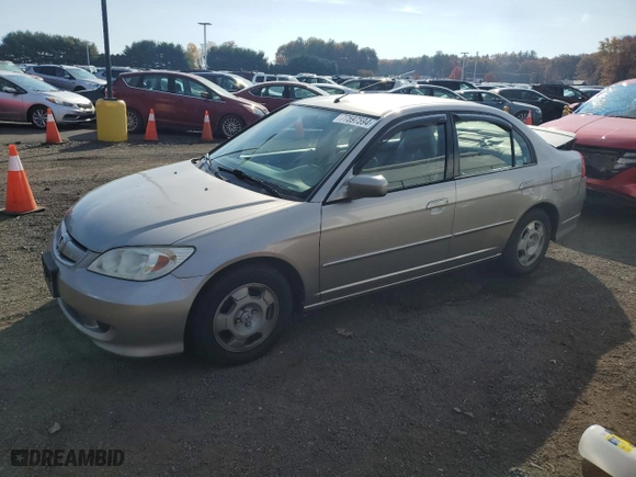 2005 Honda Civic Hybrid with VIN JHMES95675S016143, listed as a Copart auction lot 77597594 with 234,071 mi miles and Salvage Title. Bid and sale history available at carsss.com. Image 1.
