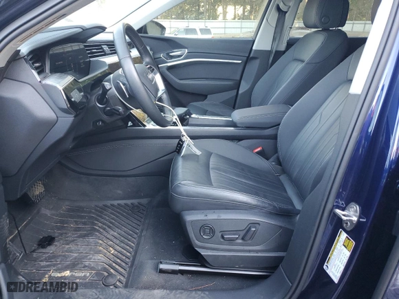 2022 Audi e-tron Premium with VIN WA1AAAGE4NB023022, listed as a Copart auction lot 76661104 with 25,465 mi miles and Salvage Title. Bid and sale history available at carsss.com. Image 7.