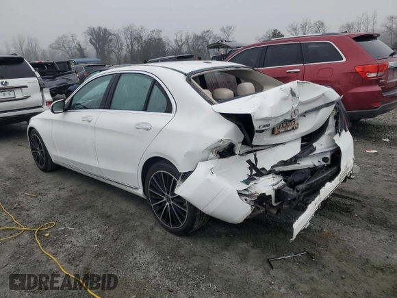 2021 Mercedes-Benz C 300 with VIN W1KWF8DB0MR645662, listed as a Copart auction lot 86515424 with 59,855 mi miles and Salvage Title. Bid and sale history available at carsss.com. Image 2.