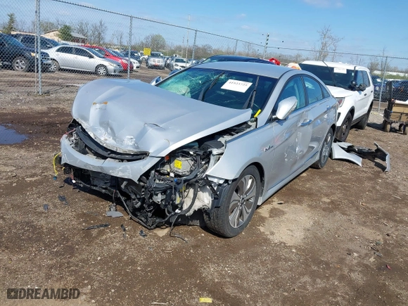 2015 Hyundai Sonata Hybrid Limited with VIN KMHEC4A44FA128410, listed as a IAAI auction lot 41923725 with 1 mi miles. Bid and sale history available at carsss.com. Image 17.