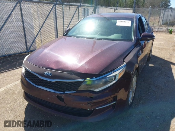2017 Kia Optima LX with VIN 5XXGT4L33HG163285, listed as a IAAI auction lot 41802193 with 122,159 mi miles. Bid and sale history available at carsss.com. Image 6.