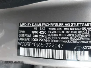 2005 Mercedes-Benz C 230 Kompressor with VIN WDBRF40J65F722047, listed as a IAAI auction lot 42021101 with 61,189 mi miles and . Bid and sale history available at DreamBid. Image 9.