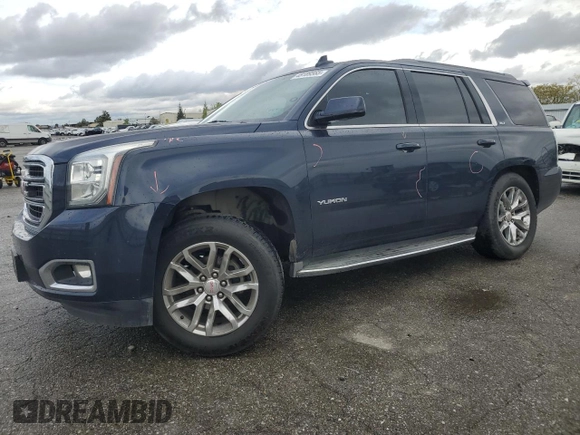 2017 GMC Yukon SLT with VIN 1GKS1BKC5HR295827, listed as a Copart auction lot 48189565 with 106,867 mi miles and Salvage Title. Bid and sale history available at carsss.com. Image 1.