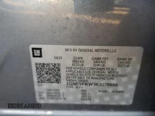 2019 Chevrolet Traverse LS with VIN 1GNEVFKW3KJ279654, listed as a Copart auction lot 46690205 with 74,212 mi miles and Salvage Title. Bid and sale history available at carsss.com. Image 13.