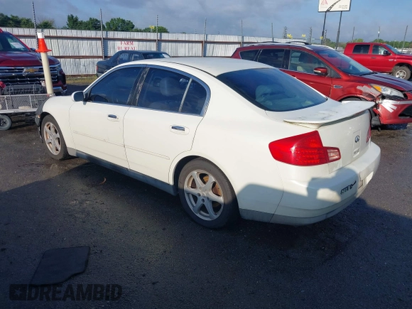 2003 Infiniti G35 w/Leather z VIN JNKCV51E73M021817, wystawiony jako IAAI lot #42489066 z przebiegiem 288 190 mil mil oraz . Historia ofert i sprzedaży dostępna na DreamBid. Obrazek 3.