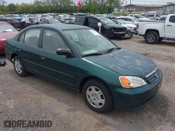 2001 Honda Civic LX with VIN 2HGES16511H546426, listed as a IAAI auction lot 42067246 with 192,560 mi miles. Bid and sale history available at carsss.com. Image 1.
