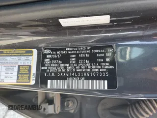 2017 Kia Optima LX with VIN 5XXGT4L31HG167335, listed as a Copart auction lot 54585405 with 131,328 mi miles and Clean Title. Bid and sale history available at carsss.com. Image 12.