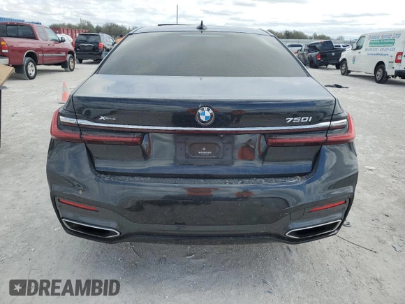 2020 BMW 7 Series 750i xDrive with VIN WBA7U2C0XLCD63029, listed as a Copart auction lot 45794975 with 0 mi miles and Salvage Title. Bid and sale history available at carsss.com. Image 6.