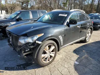 2015 Infiniti QX70 with VIN JN8CS1MU0FM380702, listed as a Copart auction lot 45298385 with 129,005 mi miles and Salvage Title. Bid and sale history available at DreamBid. Image 1.