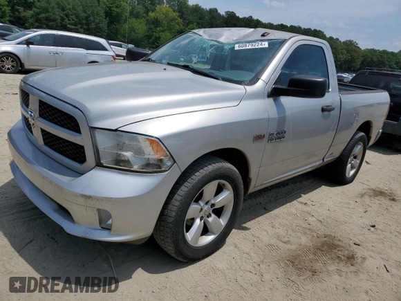 2013 Ram 1500 Express with VIN 3C6JR7AT4DG518407, listed as a Copart auction lot 60879224 with 117,643 mi miles and Salvage title. Bid and sale history available at DreamBid. Image 1.