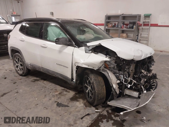 2024 Jeep Compass Limited with VIN 3C4NJDCN6RT129393, listed as a IAAI auction lot 41625271 with 12,506 mi miles and . Bid and sale history available at DreamBid. Image 1.
