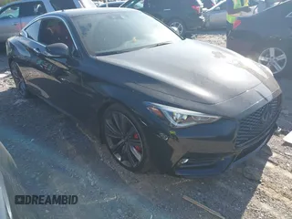 2022 Infiniti Q60 Red Sport 400 with VIN JN1FV7LK0NM660799, listed as a IAAI auction lot 41991772 with 26,997 mi miles and . Bid and sale history available at DreamBid. Image 1.