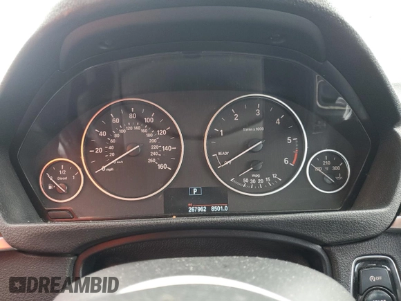 2014 BMW 3 Series 328d xDrive with VIN WBA3D5C55EKX95397, listed as a Copart auction lot 64067585 with 267,962 mi miles and Clean title. Bid and sale history available at DreamBid. Image 9.