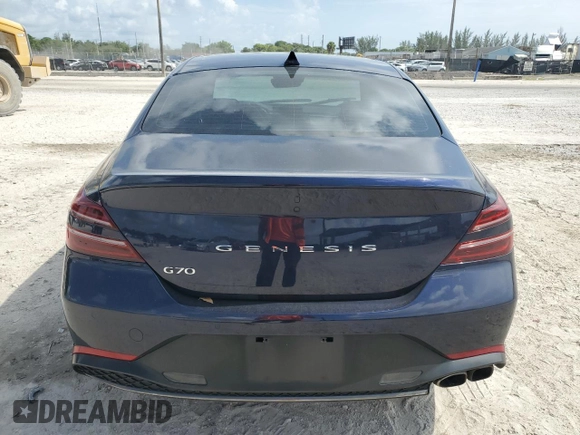 2023 Genesis G70 2.0T with VIN KMTG34TA5PU110175, listed as a Copart auction lot 58297715 with 43,716 mi miles and Salvage title. Bid and sale history available at DreamBid. Image 6.