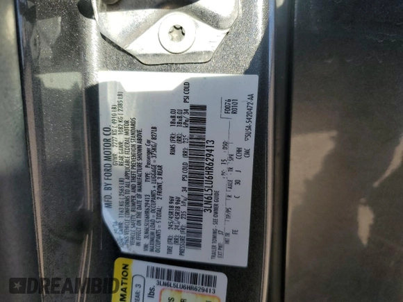 2017 Lincoln MKZ Hybrid Select with VIN 3LN6L5LU6HR629413, listed as a Copart auction lot 41433955 with 183,623 mi miles and Clean Title. Bid and sale history available at DreamBid. Image 13.