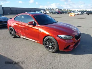 2019 BMW M2 Competition with VIN WBS2U7C55K7D34172, listed as a IAAI auction lot 41430700 with 43,232 mi miles. Bid and sale history available at carsss.com. Image 1.
